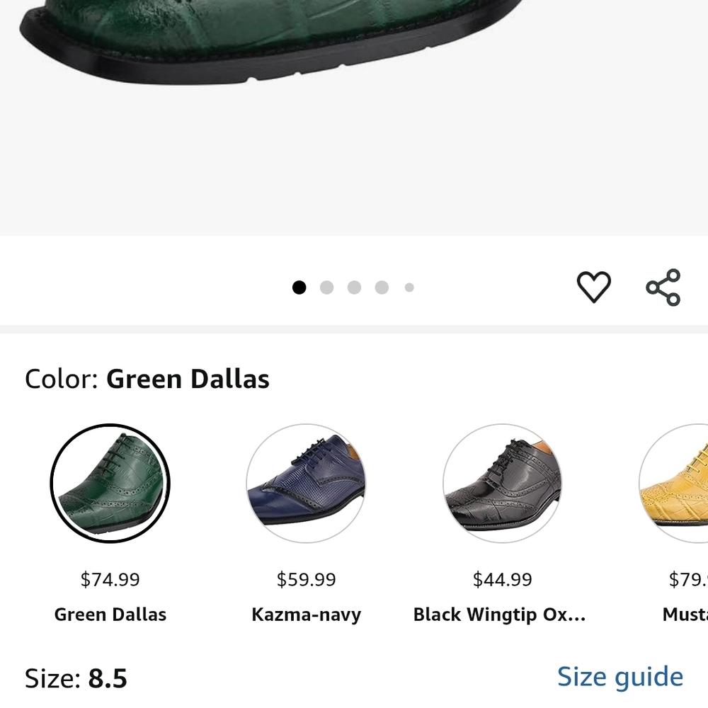 Emerald Green Wingtip Oxfords with Brogue Detailing - Picture 5 of 5